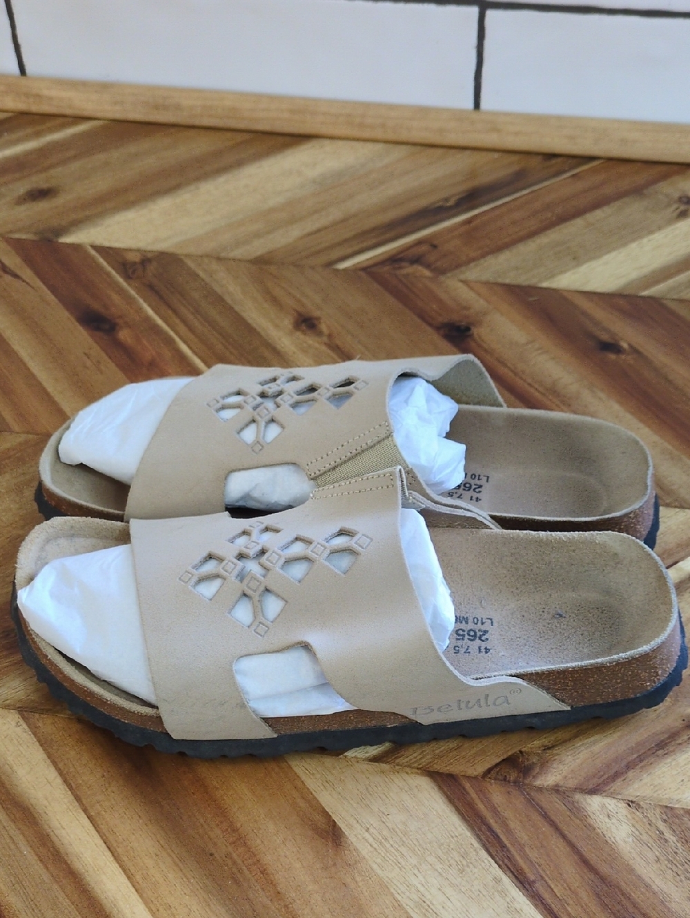 Birkenstock Betula Suede Slide in Light Beige